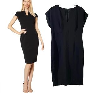 GENEVIE v-neck sheath black formal dress women Size Large